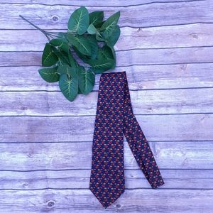 Brooks Brothers  💯 silk navy tie w/ red berries
